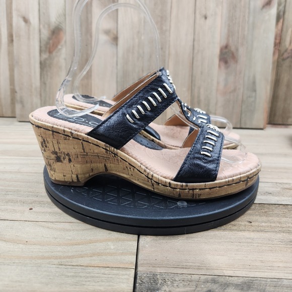 BOC Born Concept Womens size 6 Cork Wedge Heel Slide Sandals - Picture 2 of 10